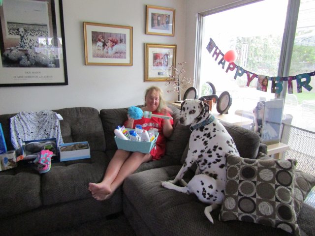 Missy opening birthday presents